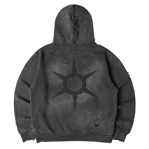 Custom Clothing Manufacturer Digital Printing Distressed Acid Wash Hoodies