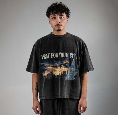 Custom Clothing Manufacturer Digital Printing Acid Wash Cotton T-shirt