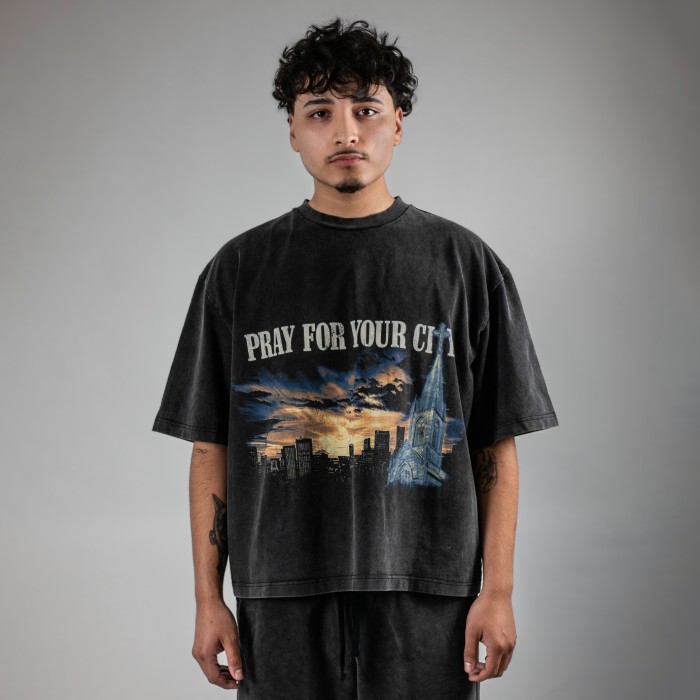 Custom Clothing Manufacturer Digital Printing Acid Wash Cotton T-shirt