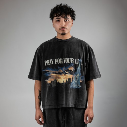 Custom Clothing Manufacturer Digital Printing Acid Wash Cotton T-shirt