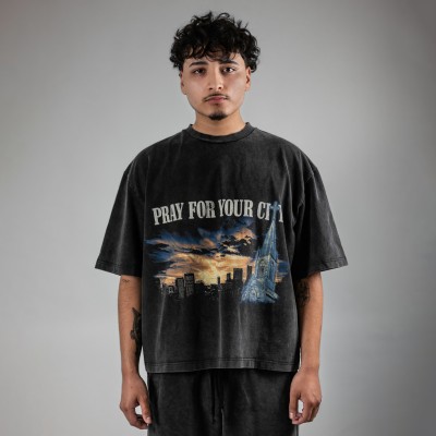 Custom Clothing Manufacturer Digital Printing Acid Wash Cotton T-shirt