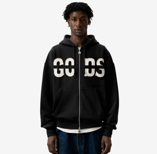 Custom Clothing Manufacturer Appliqué Embroidery Zipper Cardigan Hoodie