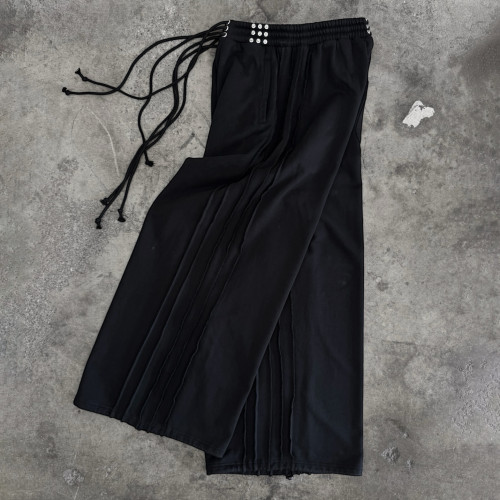 Custom Clothing Manufacturer Embroidery LOGO Raw High-Waisted Sweatpants