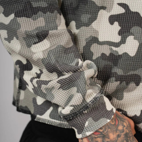 Custom Clothing Manufacturer Camouflage Waffle Leisure T-Shirt