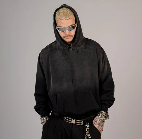 Custom Clothing Manufacturer Acid Wash Distressed Hoodies