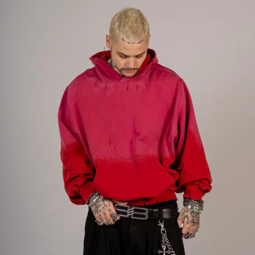 Custom Clothing Manufacturer Acid Wash Distressed Hoodies