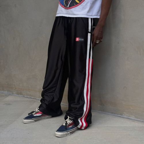 Custom Clothing Manufacturer Appliqué Embroidery LOGO Striped Sweatpants