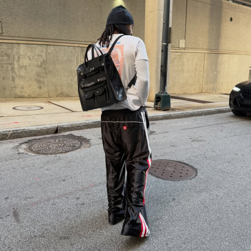 Custom Clothing Manufacturer Appliqué Embroidery LOGO Striped Sweatpants