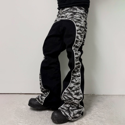 Custom Clothing Manufacturer Camouflage Patchwork Jeans