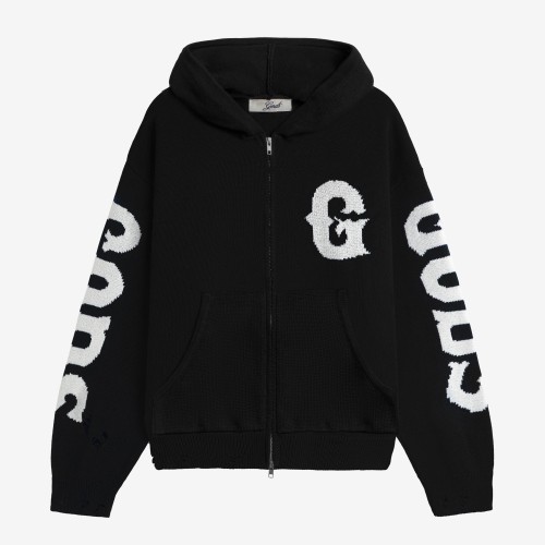 Custom Clothing Manufacturer Knitted Distressed Hoodie Custom LOGO