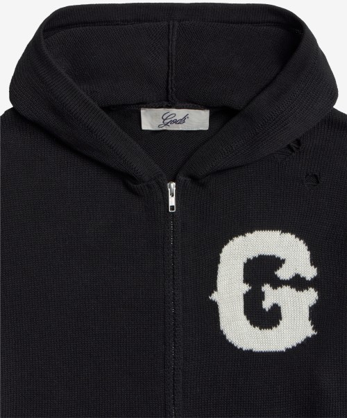 Custom Clothing Manufacturer Knitted Distressed Hoodie Custom LOGO