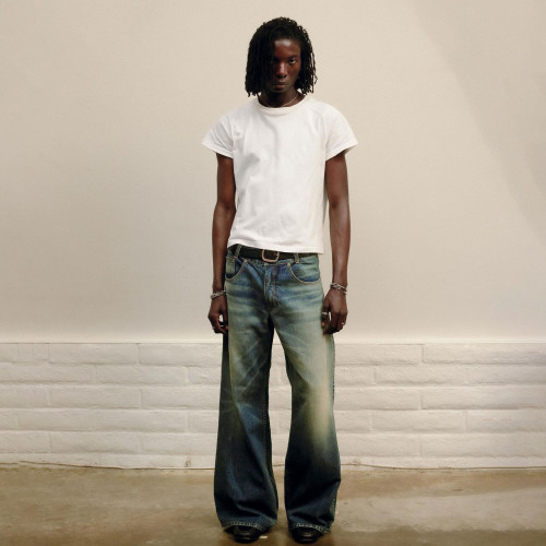 Custom Clothing Manufacturer Acid Wash Straight-leg Casual Jeans