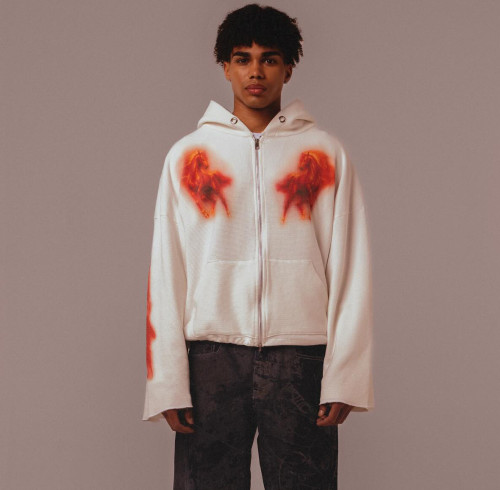 Custom Clothing Manufacturer Digital Printing waffle Knit Trendy Hoodies