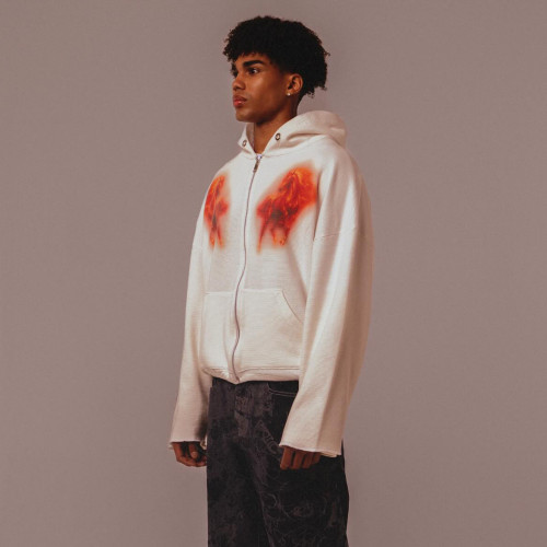 Custom Clothing Manufacturer Digital Printing waffle Knit Trendy Hoodies