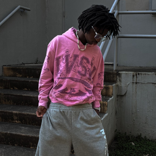 Custom Clothing Manufacturer Screen Printing Acid Wash  Pullover Hoodies