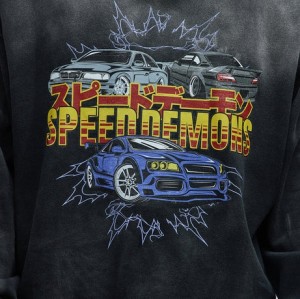Custom Clothing Manufacturer Acid Wash Raw Digital Printing Hoodies