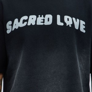 Custom Clothing Manufacturer Acid Wash Digital Printed T-shirt