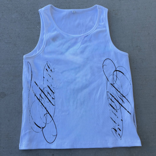 Custom Clothing Manufacturer Screen Printing 100% Cotton Vest