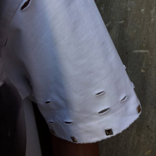 Custom Clothing Manufacturer Raw Digital Printing Rivets T-shirt