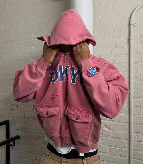 Custom Clothing Manufacturer Acid Wash Distressed Pullover Hoodies