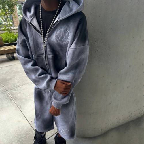 Custom Clothing Manufacturer Acid Wash Embroidered logo Hoodies