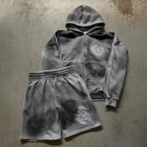 Custom Clothing Manufacturer Acid Wash Embroidered logo Hoodies