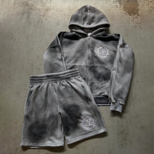 Custom Clothing Manufacturer Acid Wash Embroidered logo Hoodies