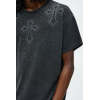 Custom Clothing Manufacturer Acid Wash Hot rhinestones Cotton T-shirt