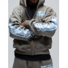 Custom Clothing Manufacturer Acid Wash Digital Printing Athletic Hoodie Set