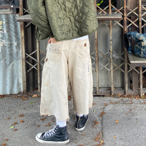 Custom Clothing Manufacturer Acid Wash Distressed Cargo Shorts