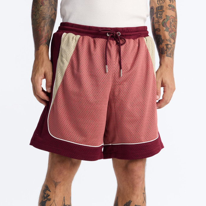 Custom Clothing Manufacturer Color Blocking Mesh Knit Breathable Sports Shorts