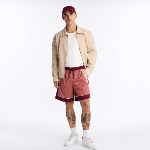 Custom Clothing Manufacturer Color Blocking Mesh Knit Breathable Sports Shorts