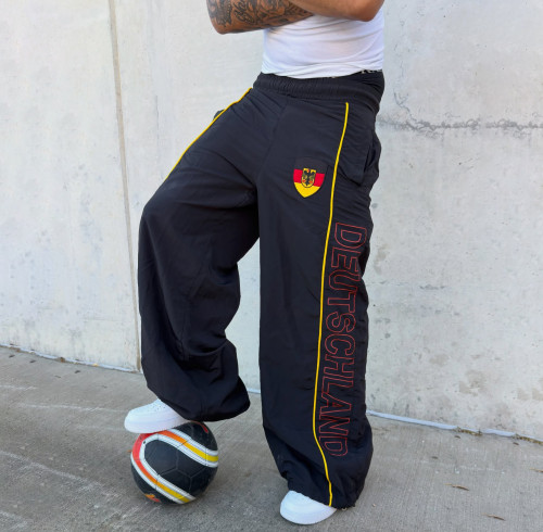 Custom Clothing Manufacturer Embroidery Nylon Retro Sweatpants