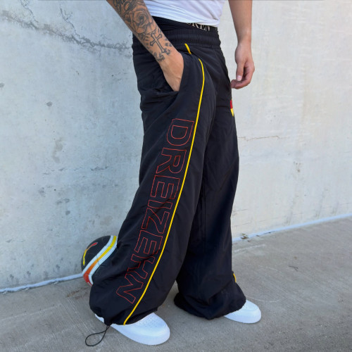 Custom Clothing Manufacturer Embroidery Nylon Retro Sweatpants
