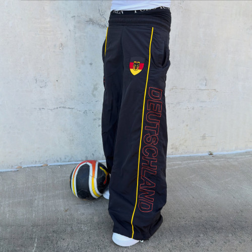 Custom Clothing Manufacturer Embroidery Nylon Retro Sweatpants