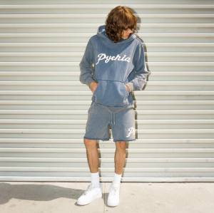 Custom Clothing Manufacturer Acid Wash Embroidery Athletic Hoodie Set