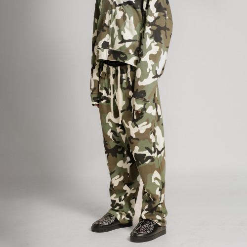 Custom Clothing Manufacturer Heavyweight Digitally Printed Wide-leg pants