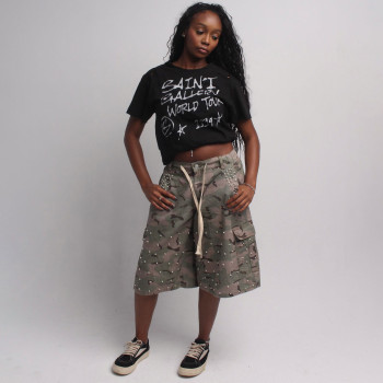 Custom Clothing Manufacturer Washed Distressed Graffiti Print T-shirt