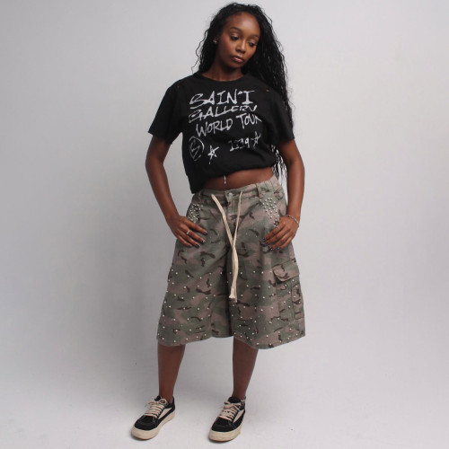 Custom Clothing Manufacturer Washed Distressed Graffiti Print T-shirt