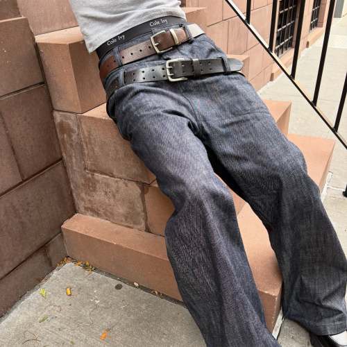 Custom Clothing Manufacturer Heavyweight Double-layer Belted Jeans
