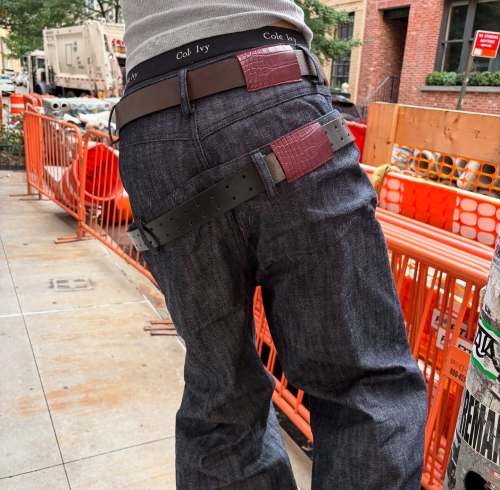 Custom Clothing Manufacturer Heavyweight Double-layer Belted Jeans