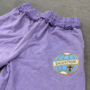 Custom Clothing Manufacturer Acid-washed Embroidered Capri Pants