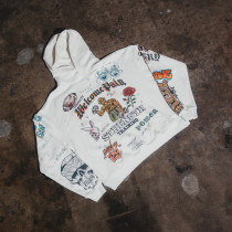 Custom Clothing Manufacturer Graffiti Distressed American-Style Hoodie