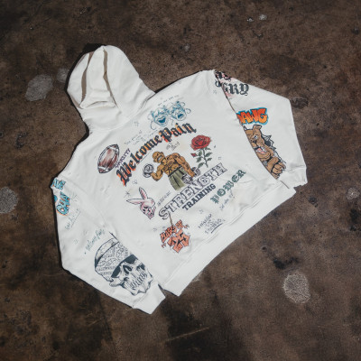 Custom Clothing Manufacturer Graffiti Distressed American-Style Hoodie