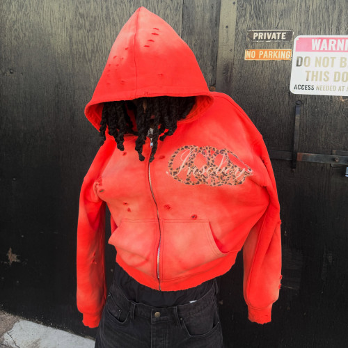 Custom Clothing Manufacturer's Distressed Patchwork Embroidered Hoodies