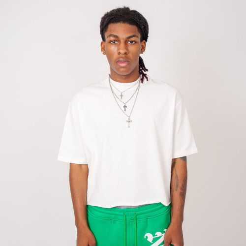 Custom Clothing Manufacturer Drop-Shoulder Cropped Solid Color T-shirt