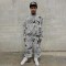 Custom  Embroidered Distressed Graffiti All-Over Print Sweatshirt set