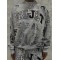 Custom  Embroidered Distressed Graffiti All-Over Print Sweatshirt set