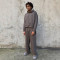 Custom  Clothing manufacturers Retro Washed Cropped Zip-up Hoodie Set