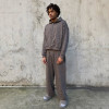 Custom Clothing manufacturers Retro Washed Cropped Zip-up Hoodie Set
